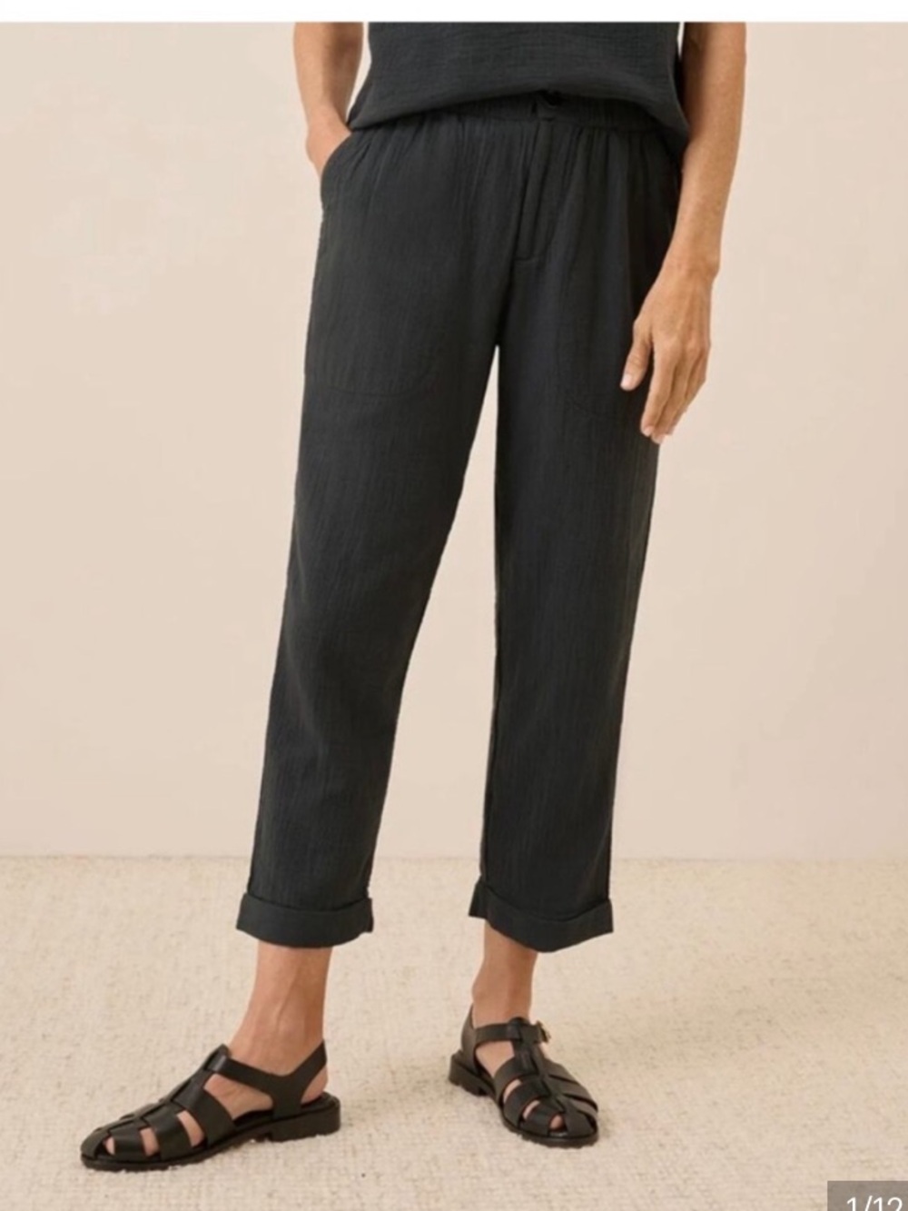 Pact Organic Cotton Coastal
Double Gauze Rolled Cuff Pant , Size XXL